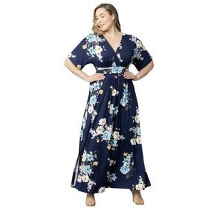 Kiyonna | Dresses | Kiyonna Vienna Navy Floral Maxi Dress New Without Tags  Size 2x | Poshmark